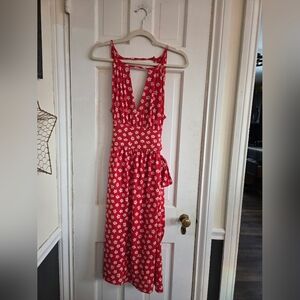 Marc By Marc Jacobs Red Floral Backless Dress
